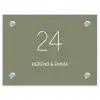 Olijfgroen - Klassiek Naambord Rechthoek middel -3d