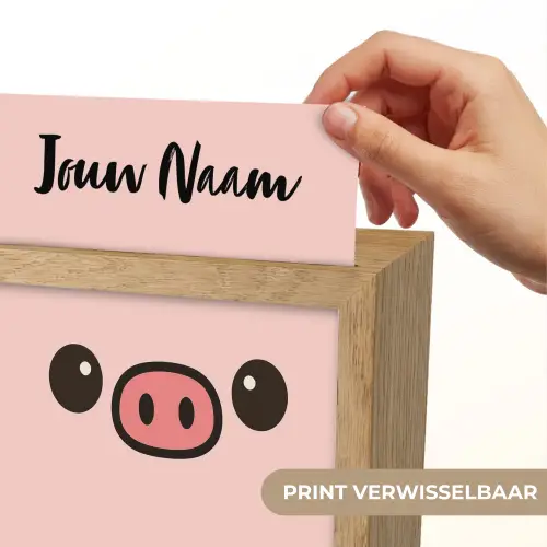 Varken - Roze - Minimalistisch Light Box met kabel (Kinderlampje) klein -USP_websiteprintNL