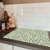 Zebra - Motief - Groen Inductie beschermer vinyl 3mm klein 276 -sfeer3