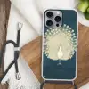Vogel - Blauw - Vintage Hoesje iPhone 16 Pro Max met koord klein -sfeer4