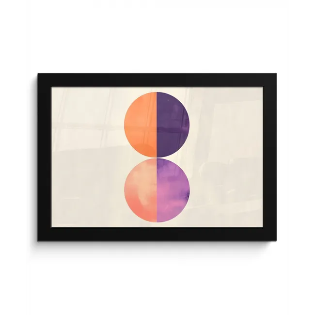 Abstract - Cirkels - Paars fotolijst zwart zonder passe partout klein -3d