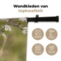 Putter - Bloesem - Lente - Natuur - Kleurrijk Wandkleed katoen klein -sfeer2