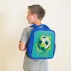Voetbal - Verfspatten - Groen - Blauw Kinderrugzak - Blauw middel -sfeer2