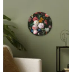 Stilleven met bloemen in een glazen vaas - Schilderij van Jan Davidsz. de Heem Wandcirkel kunststof plaat 5mm dik klein -sfeer3