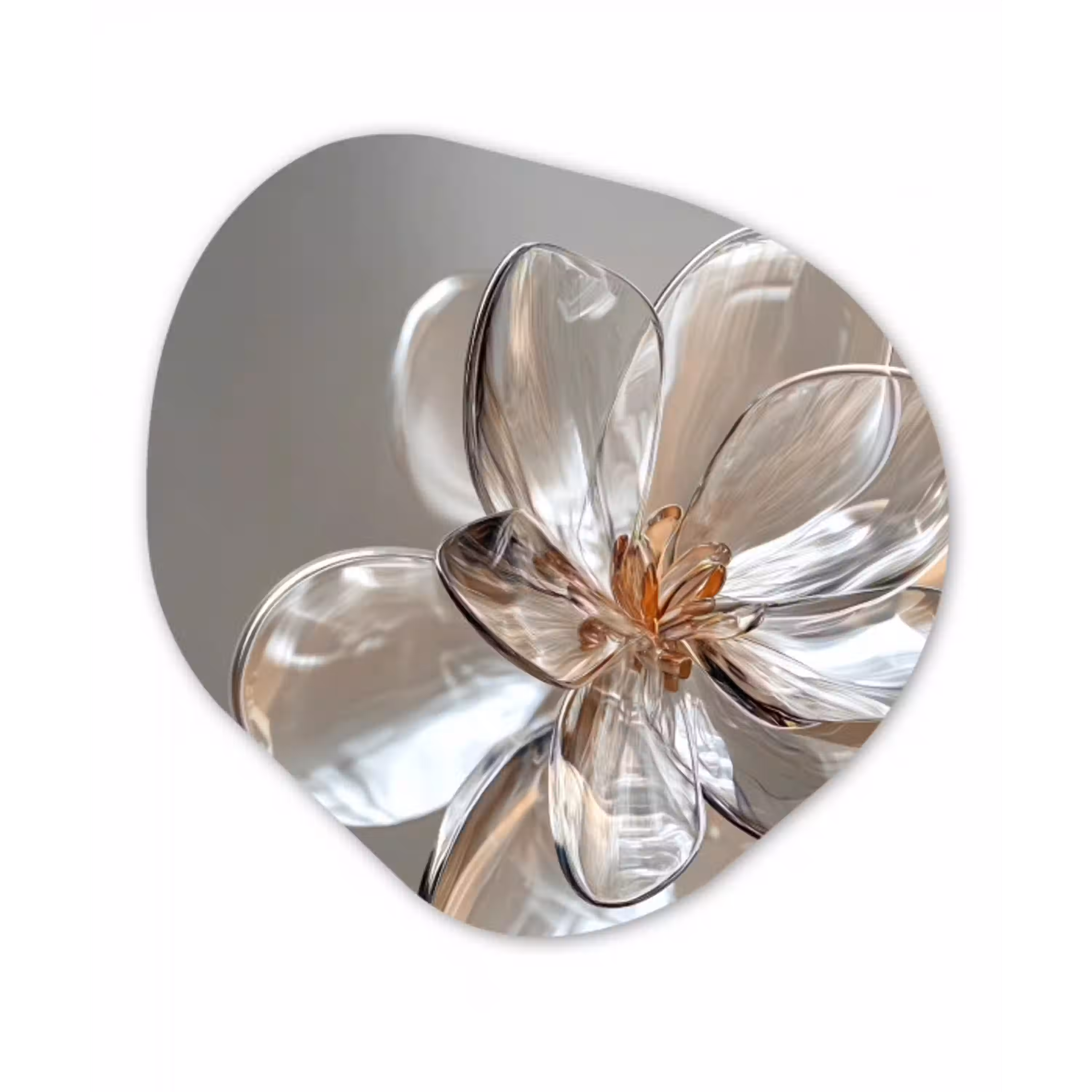 Bloem - Glazen - Doorzichtig Wandcirkel Organisch Plexiglas middel -3d