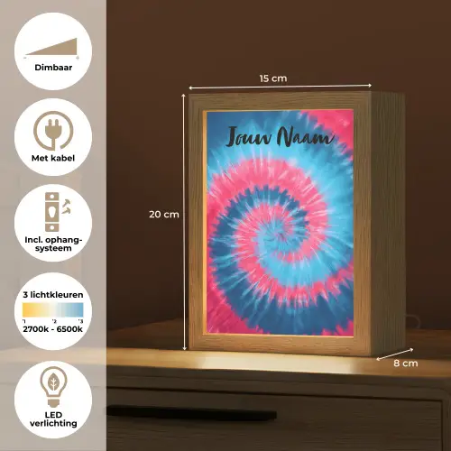 Spiraal - Roze - Blauw Light Box met kabel (Kinderlampje) klein -USP_NL