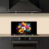 Bloemen - Kleurrijk - Graffiti - Modern - Boeket keuken achterwand spatscherm klein -sfeer1