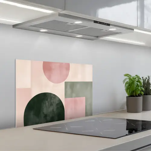 Vormen - Abstract - Cirkel - Zwart keuken achterwand spatscherm klein -3d_schuin