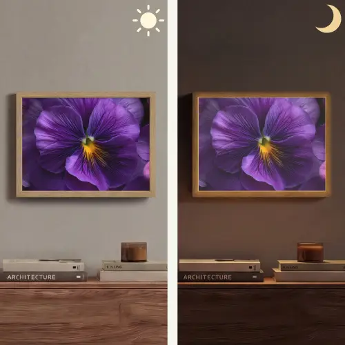 Paars - Viool - Diepte Light Box met batterij (Wandlamp) middel -sfeer3