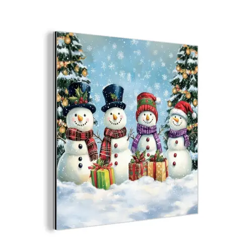 Vrolijk -  Sneeuw - Kleurrijk aluminium wit klein -3d