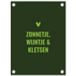 Donkergroen - Quote - Zon - Zomer tuinposter los doek klein -3d