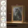 Portret - Paard - Zwart Light Box met kabel (Tafellamp) klein -USP_NL