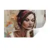 Vrouw - Verflook - Portret - Modern Muursticker klein -3d