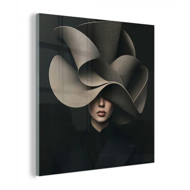 Zwarte - Hoed - Vrouw plexiglas 5mm klein -z3d