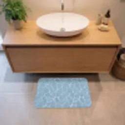 Organisch - Patroon - Blauw Badmat klein 997 -sfeer1