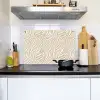 Zebra - Patroon - Beige Inductie beschemer met haakjes klein 777 -sfeer2