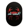 Krab - Rood - Neon - Quote Wandcirkel Ovaal Glas middel -3d