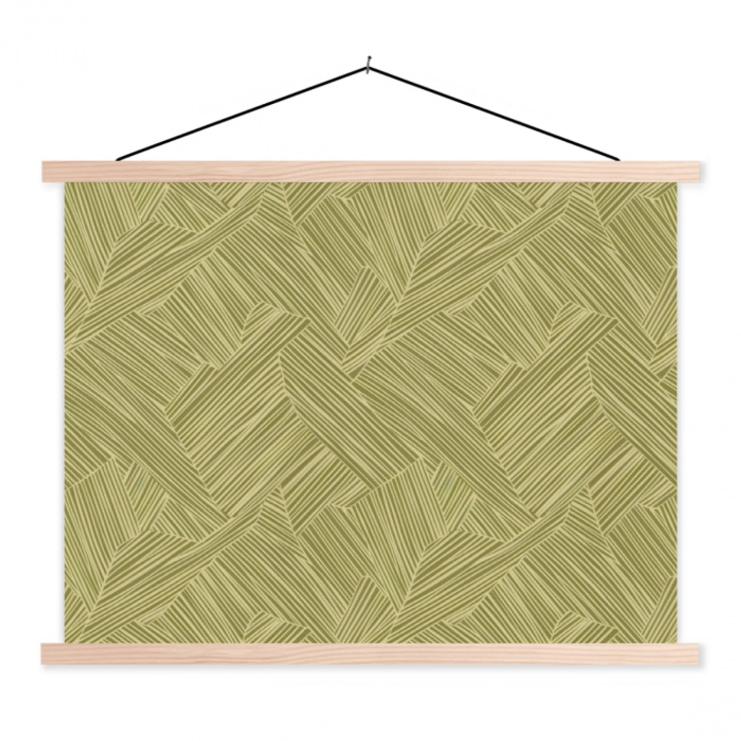 Abstract - Modern - Groen textielposter latten blank klein 122 -3d