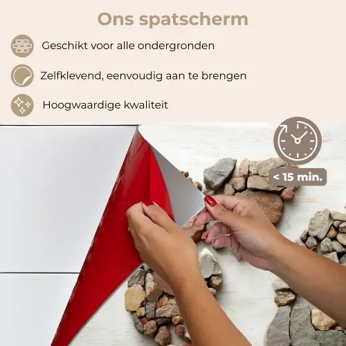 Wereldkaart - Stenen - Wit keuken achterwand spatscherm klein -spatscherm_NL