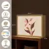 Bloemen - Blaadjes - Minimalistisch - Roze Light Box met batterij (Wandlamp) middel -USP_websiteoverzichtNL