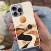 Zon - Heuvels - Boom - Abstract Hoesje iPhone 16 Pro Max met koord klein -sfeer3