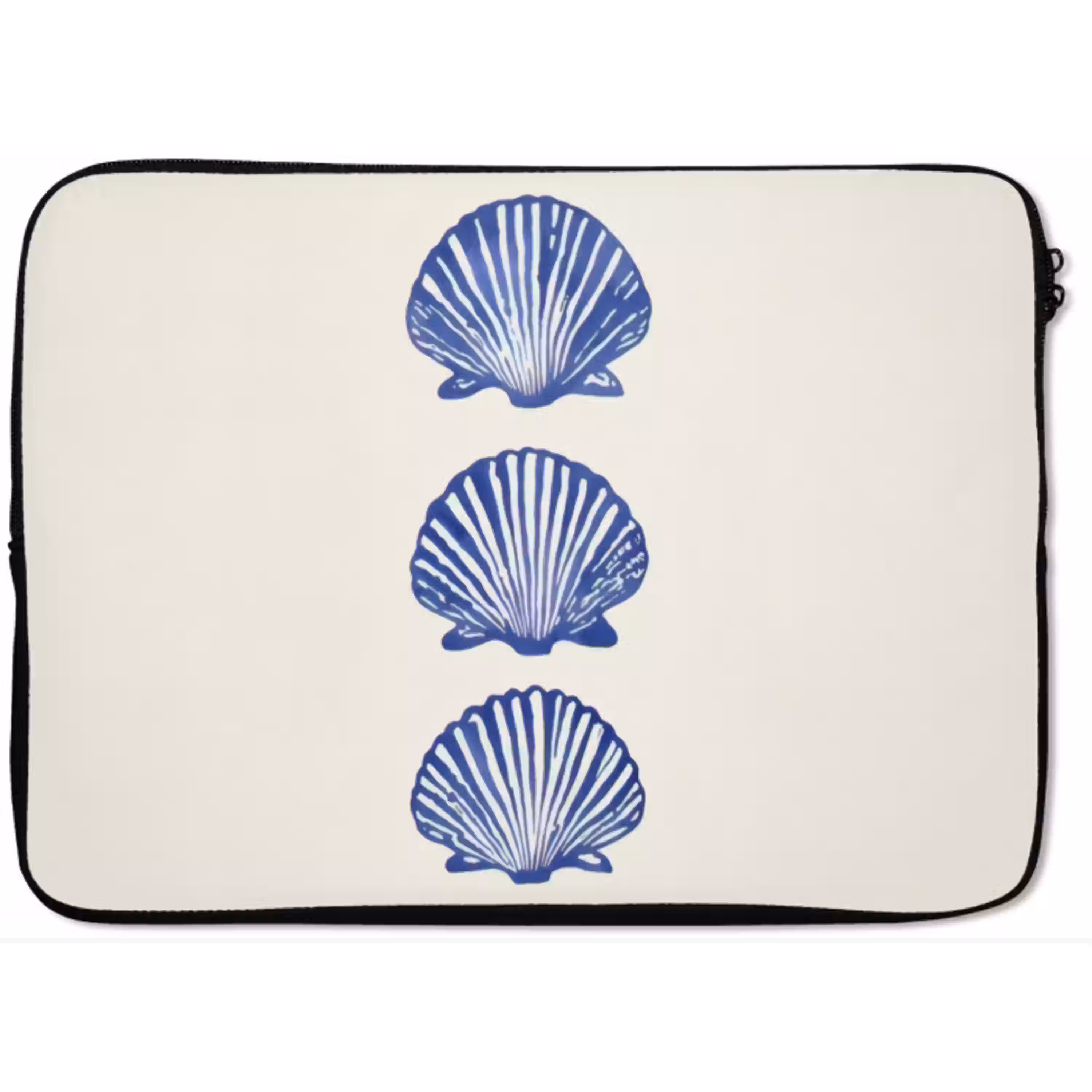 Schelpen - Blauw - Patroon laptophoes neopreen klein -zkaufland3dotto