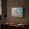 Zeesterren - Zand - Zee - Blauw Light Box met batterij (Wandlamp) middel -sfeer1