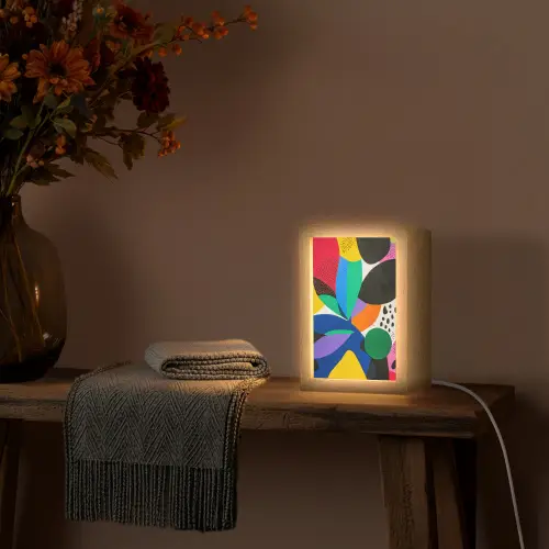 Vormen - Stippen - Kleurrijk Light Box met kabel (Tafellamp) klein -sfeer4