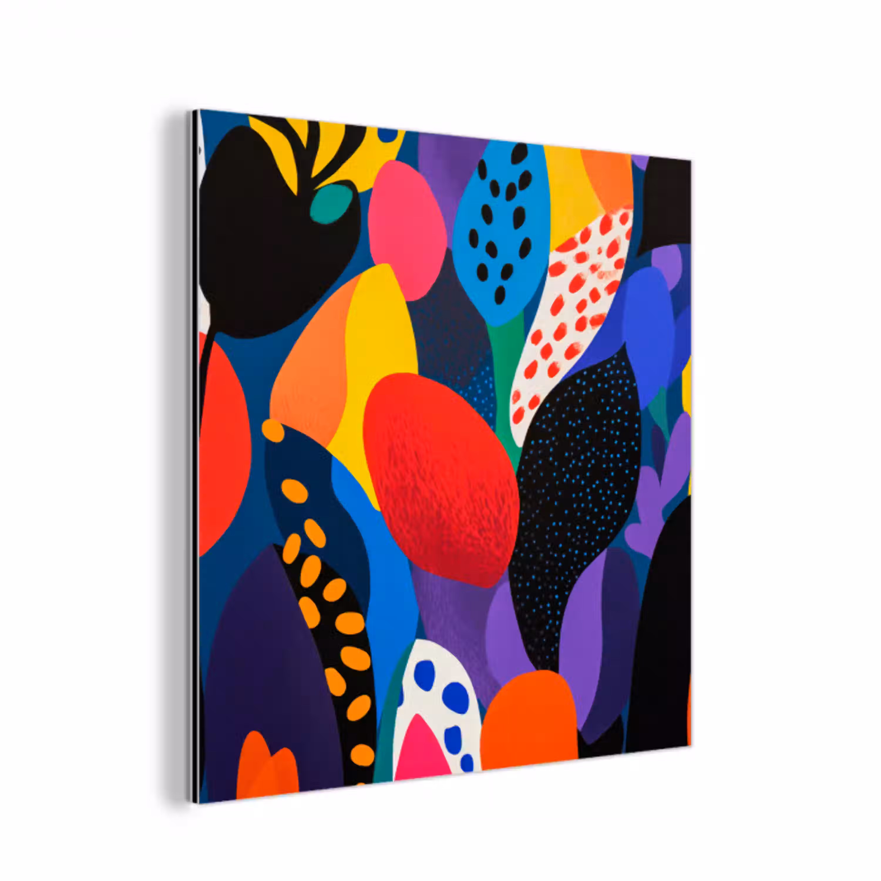 Bloemen - Bladeren - Abstract - Rood aluminium wit klein -3d
