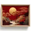 Volle maan - Landschap - Waterval Dienblad Rechthoek middel -z3d_shopping