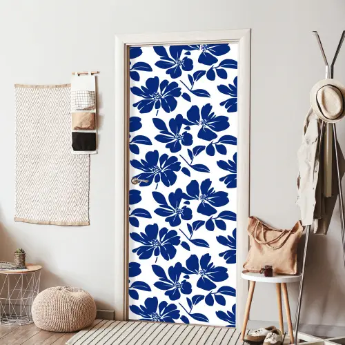Floraal - Modern - Blauw deurposter klein 289 -sfeer6