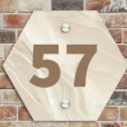 Vierkant - Beige - Marmer - Traditioneel Naambord Hexagon klein -sfeer2