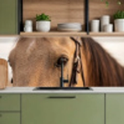 Paard - Oog - Bruin keuken achterwand 2 middel -sfeer3
