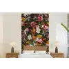 Bloemen - Vlinder - Design - Kunst - Abstract - Schilderij - Oude meesters fotobehang vinyl groot -bed