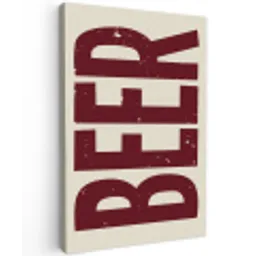 Japandi - Beer - Red - Retro Tuinposter op houten frame 2 cm dik klein -3d
