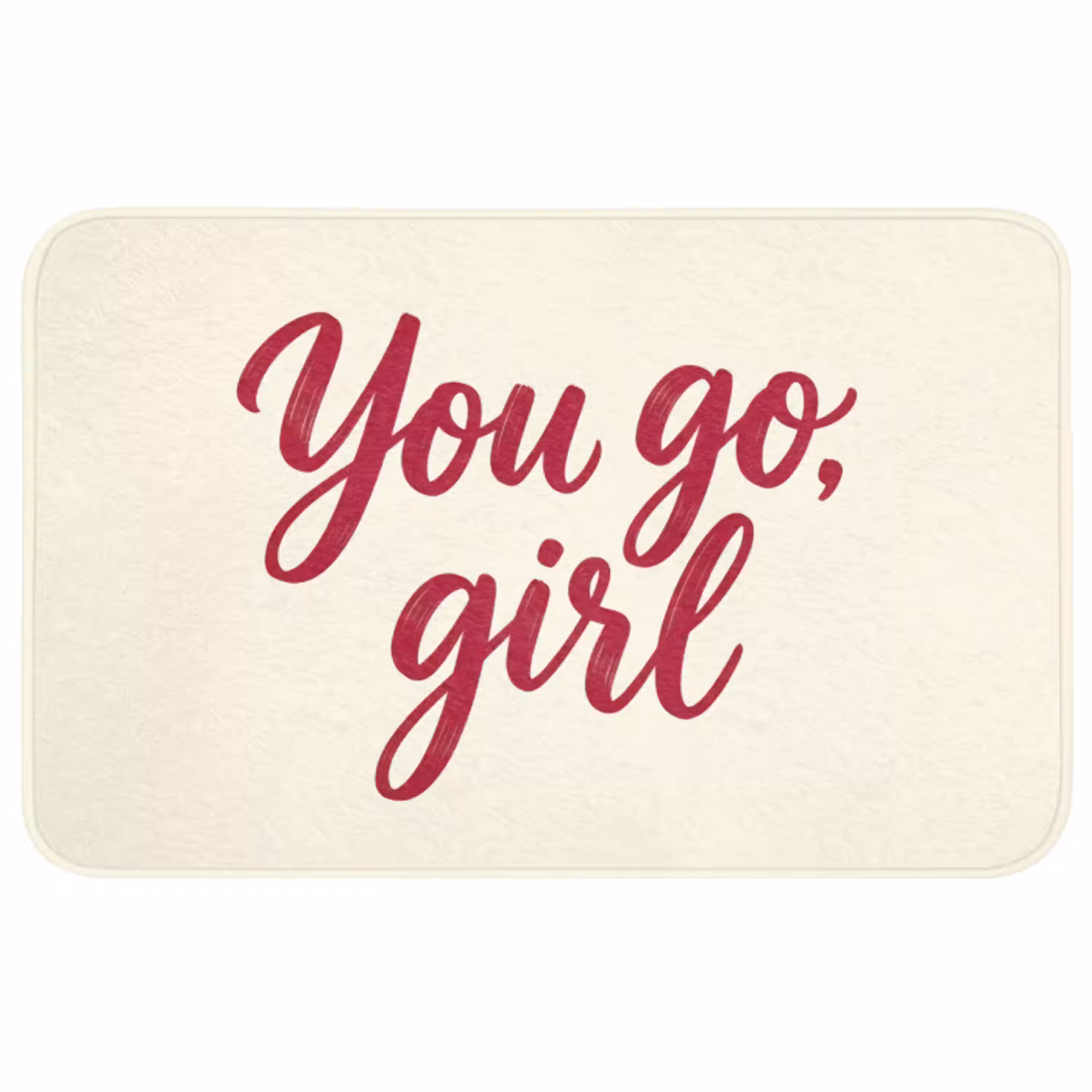 you go girl - Rood - Wit Badmat middel -3d