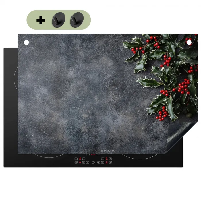 Winter - Hulst - Kerst - Beton Inductie beschemer met haakjes klein -3d