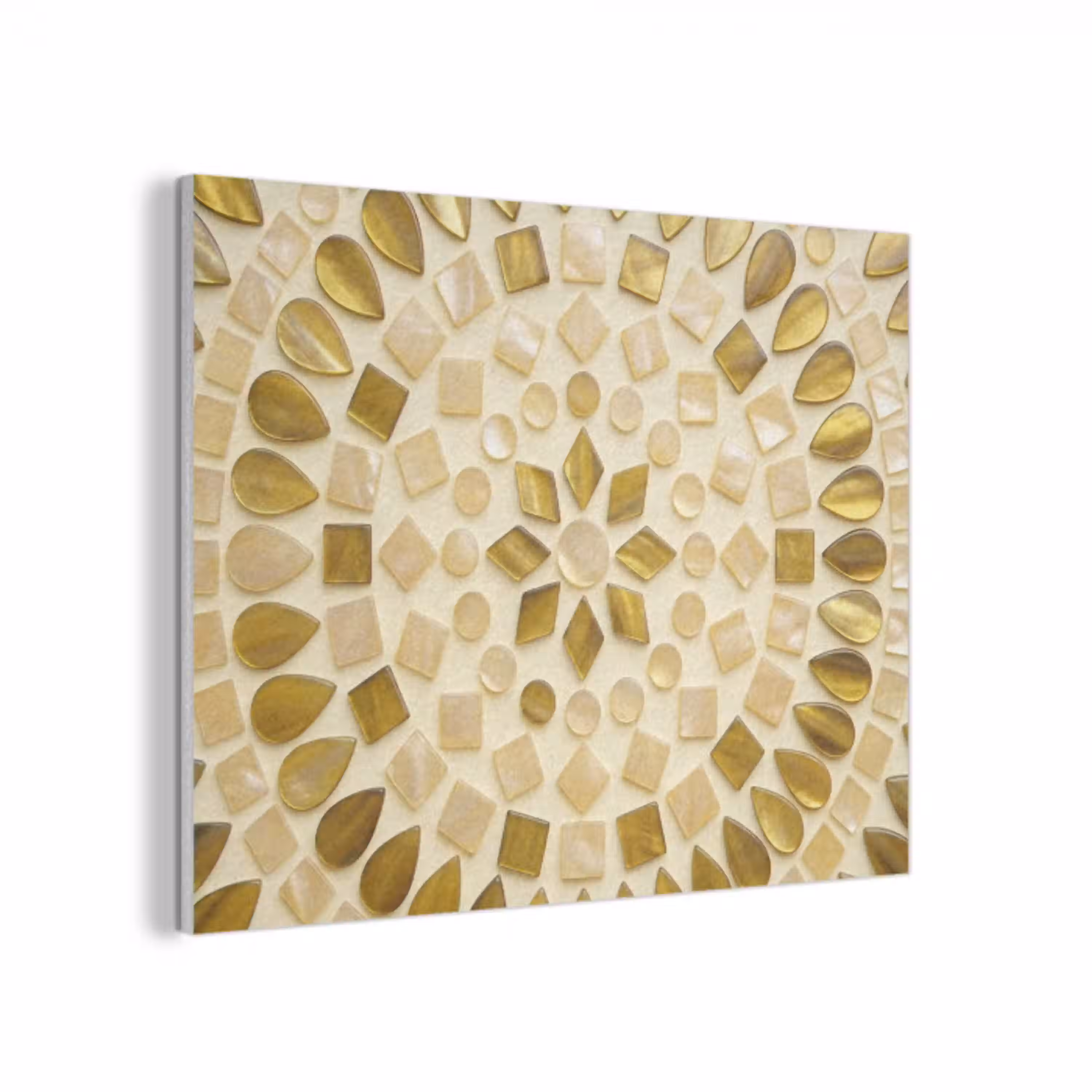 Patroon - Vormen - Mozaïek - Abstract - Goud PET vilt klein -3d