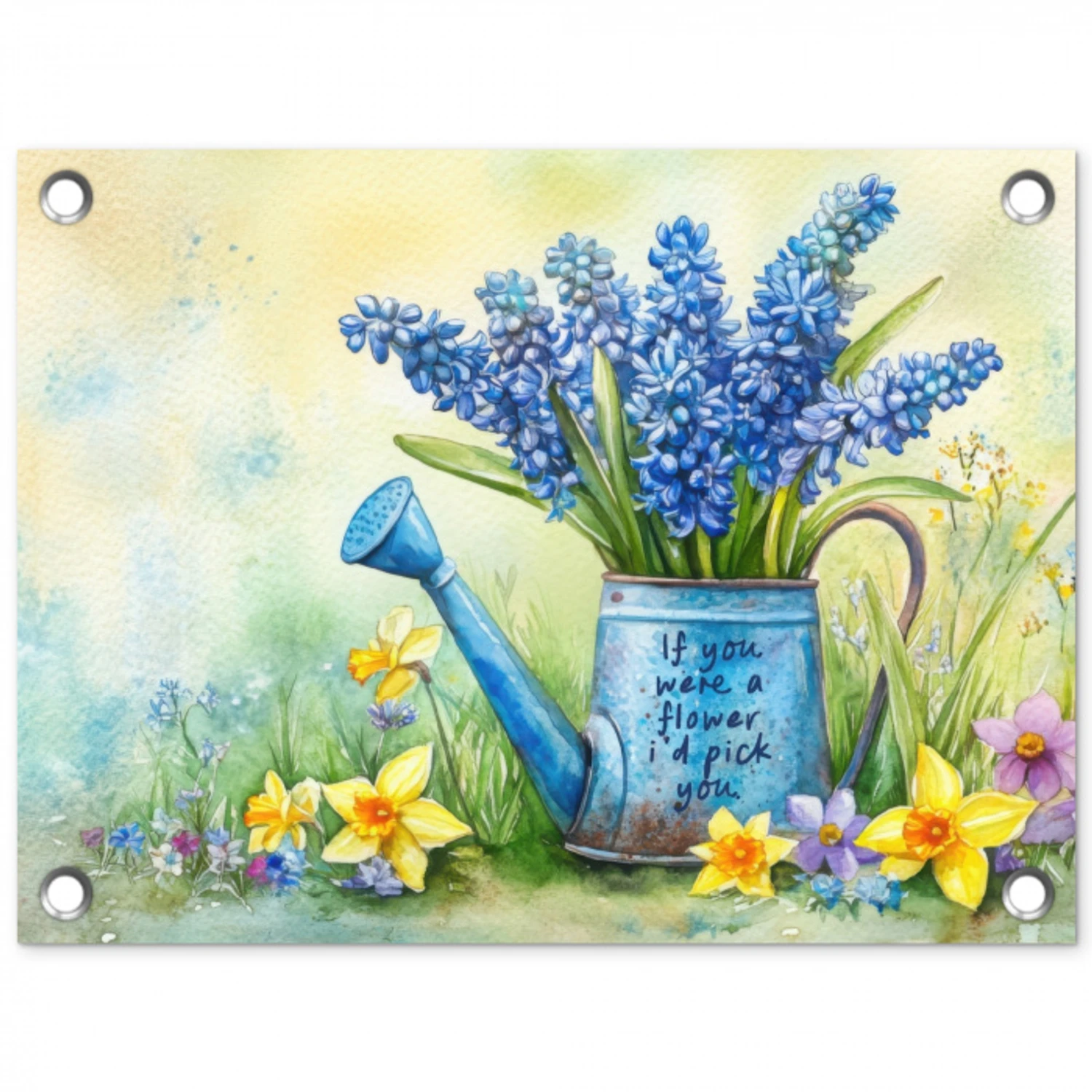 Lavendelbloemen - Quote - Gieter tuinposter los doek klein -3d