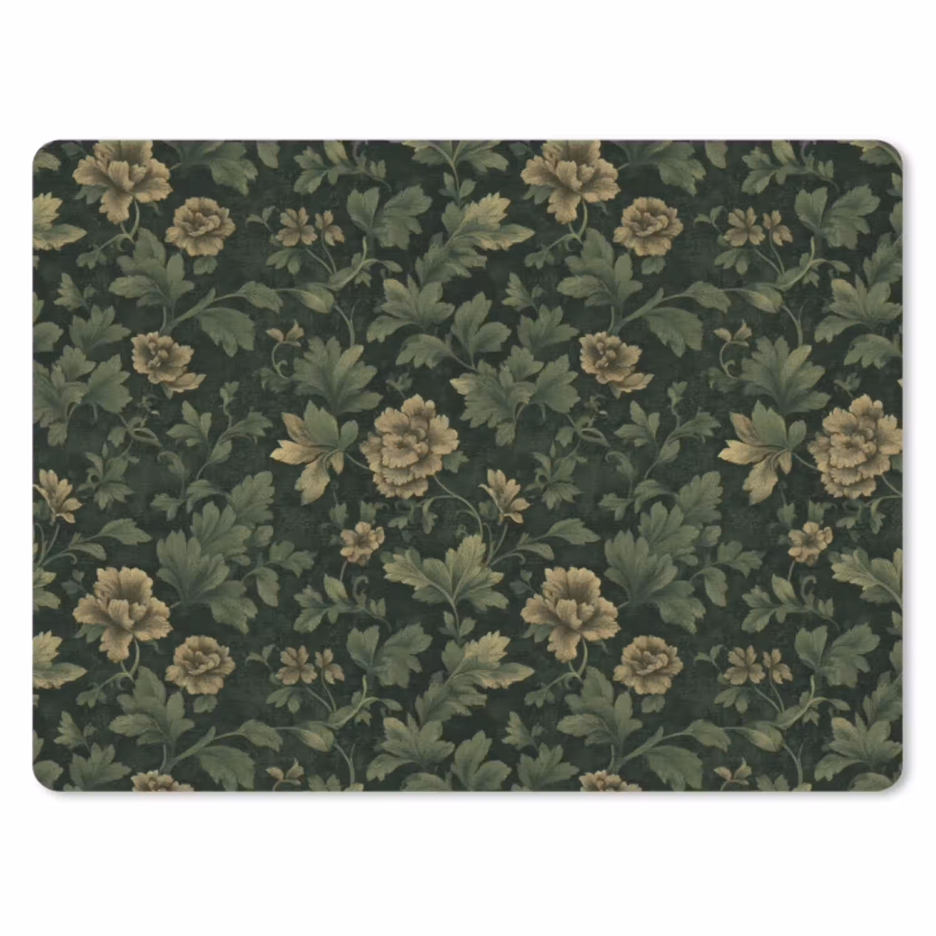 Donker - Groen - Goud - Botanisch muismat rubber klein 262 -3d