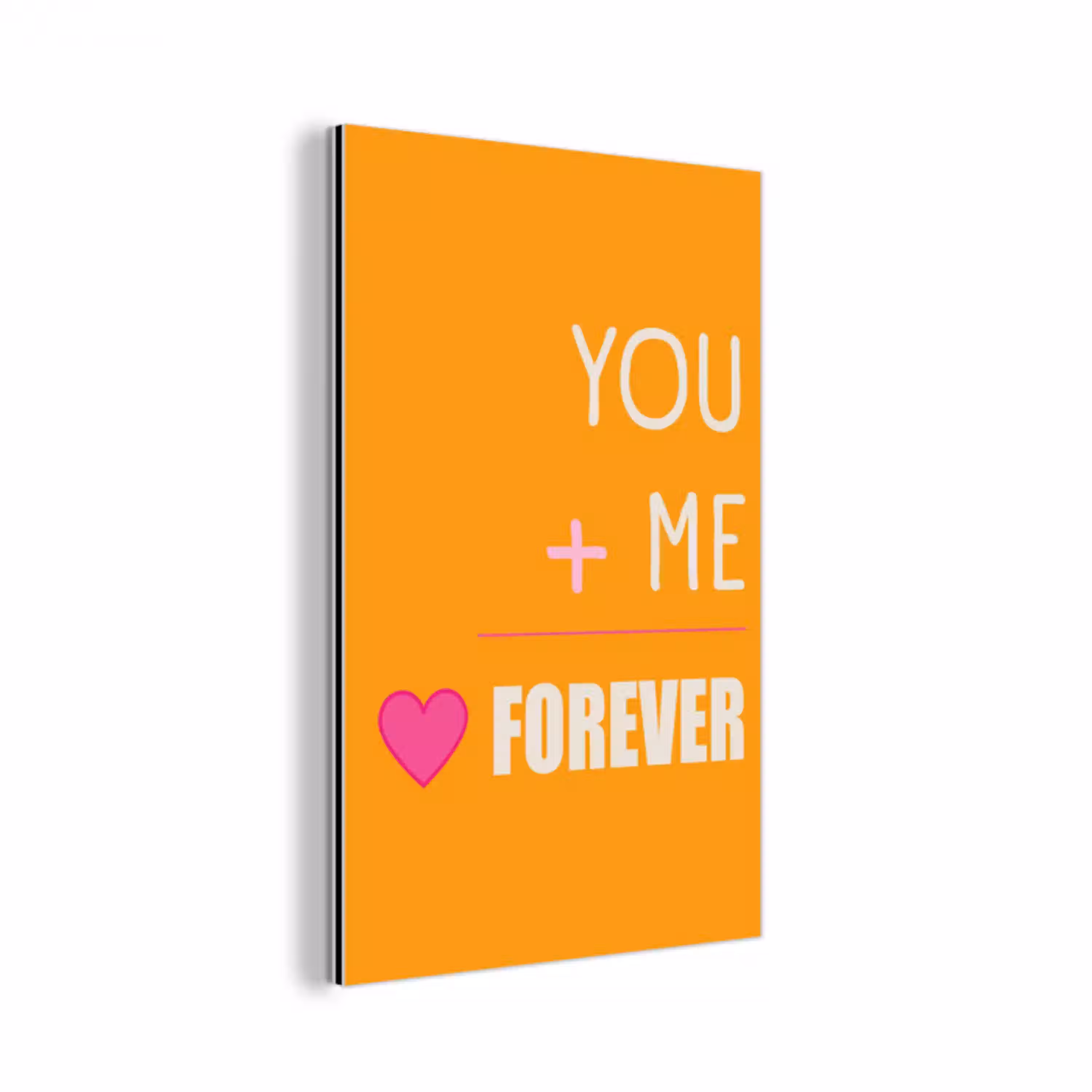 Oranje - Love - Valentijn aluminium wit klein -3d