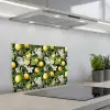 Hangende - Citroenen - Witte - Bloemetjes keuken achterwand spatscherm klein 900 -3d_schuin