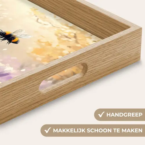 Viooltjes - bij - Zonlicht Dienblad Rechthoek middel -USP_HandgreepNL
