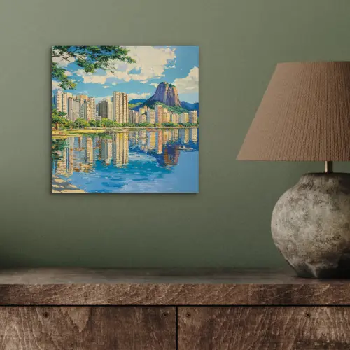 Berg - Skyline - Strand - Water aluminium wit klein -sfeer2