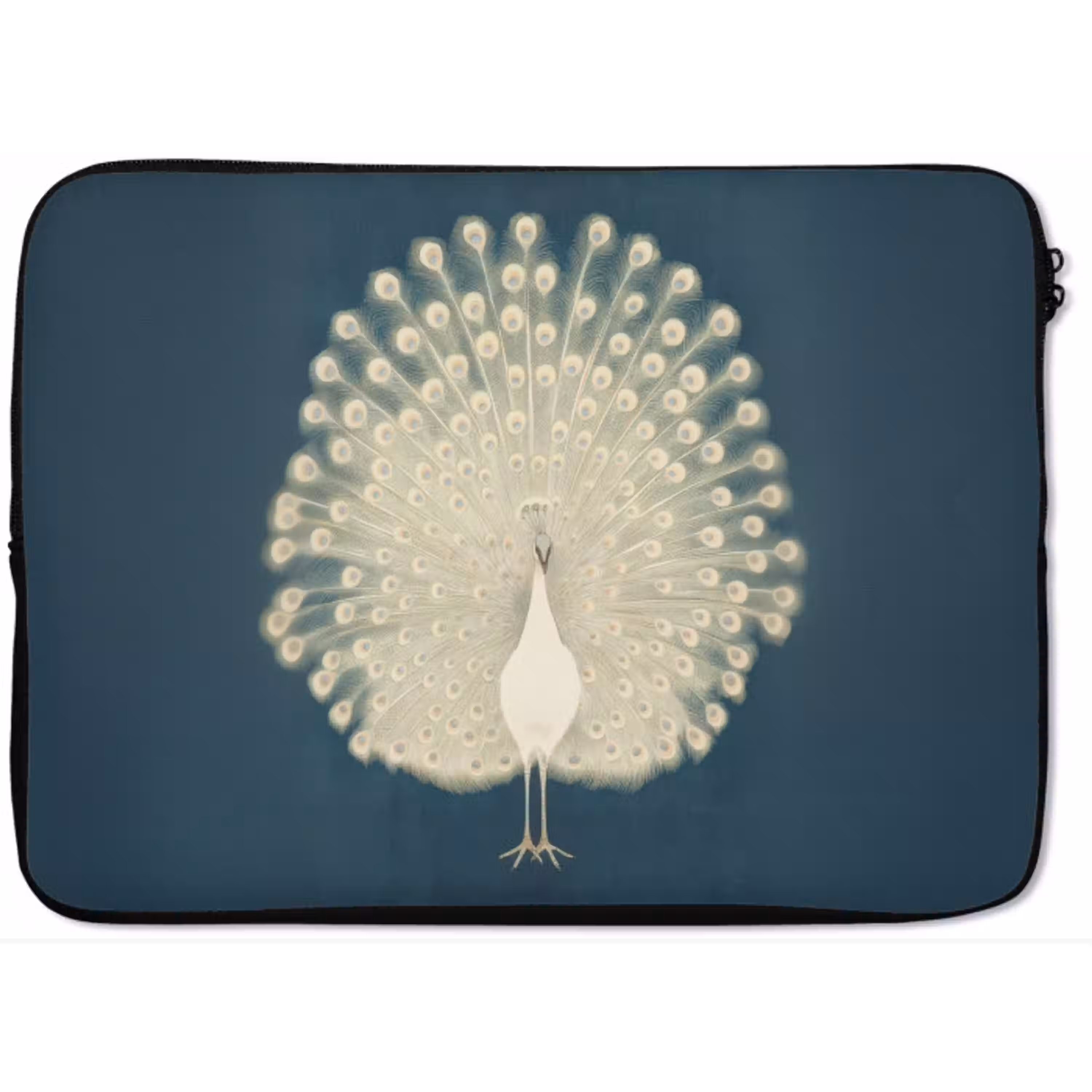 Vogel - Blauw - Vintage laptophoes neopreen klein -zkaufland3dotto