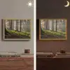 Zon - Takken - Bomen - Bos - Natuur Light Box met batterij (Wandlamp) middel -sfeer3