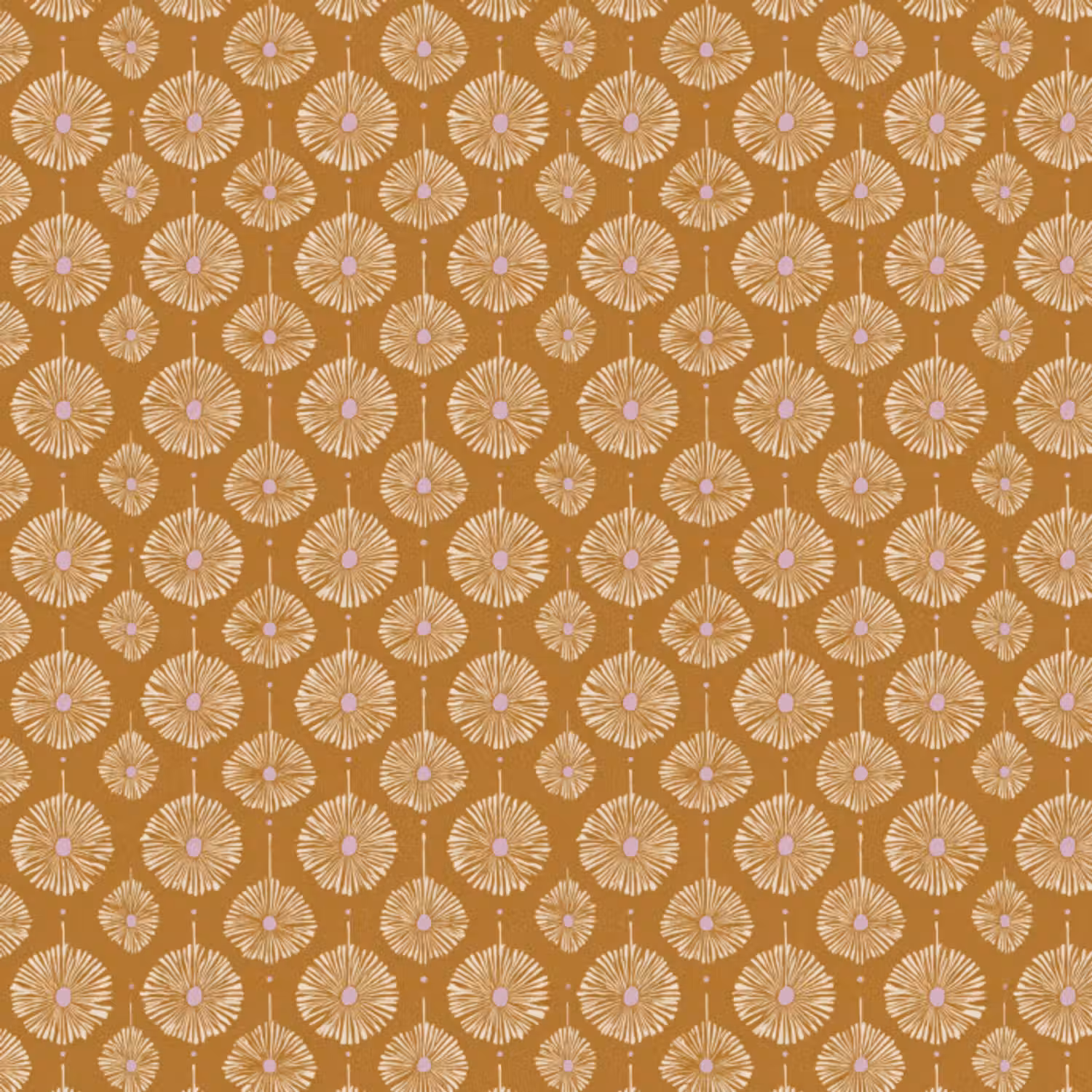 Behang - Bloemen - Modern - Oker