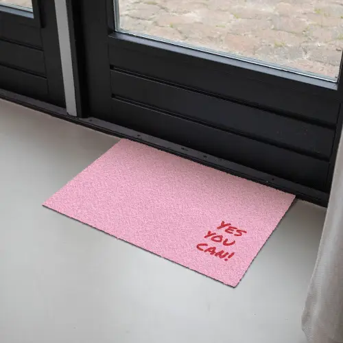 Yes you can do it - Rood - Roze Deurmat klein -sfeer2