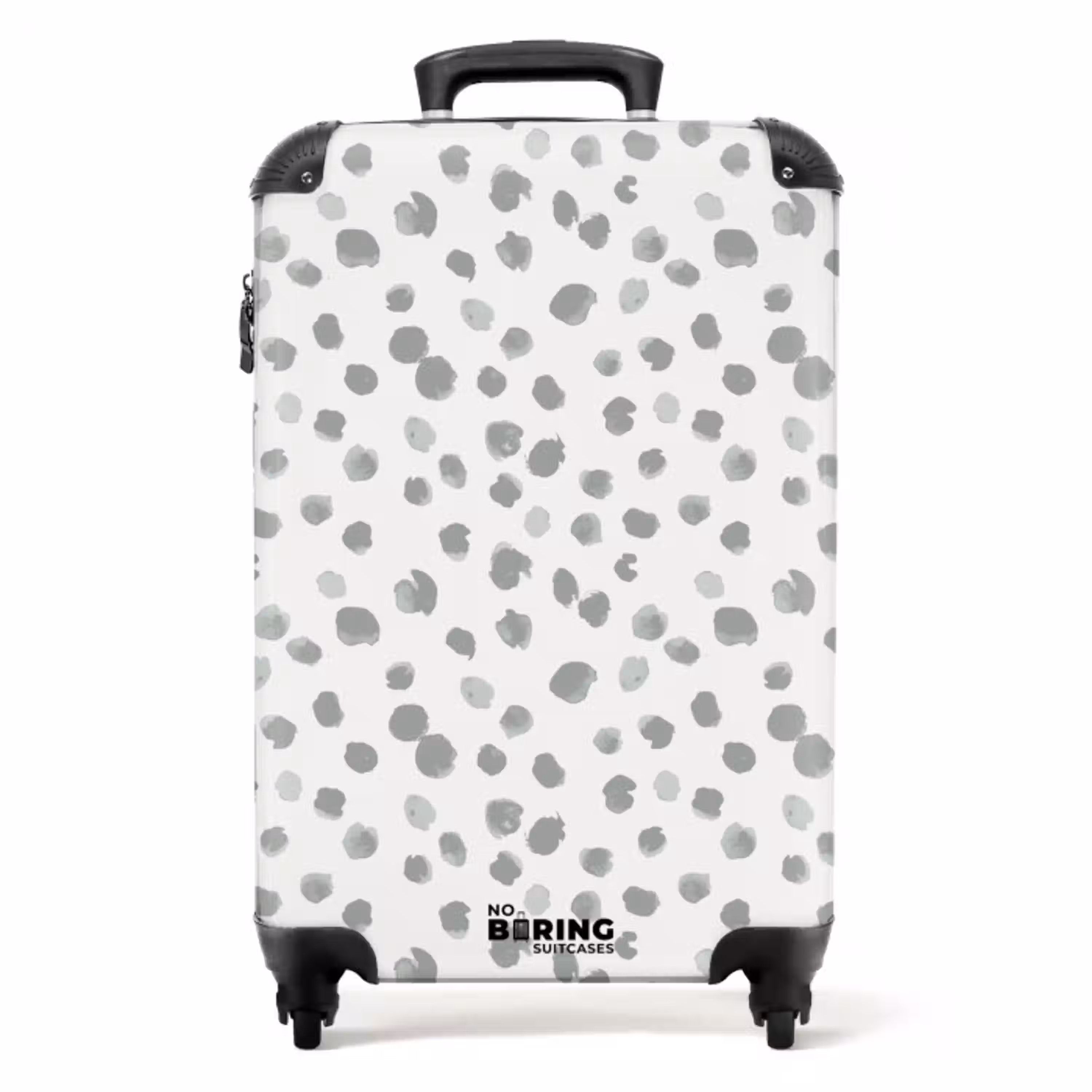 Grijze verfspatten op een gebroken wit NBS - Handbagage koffer - Volwassenen Unisex middel -productfoto_recht