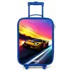 Gele raceauto bij kleurrijke zonsondergang Kinderkoffer - Blauw klein -zz3dotto